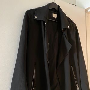 Aritzia Wilfred Mayet Moto Crepe Black Jacket